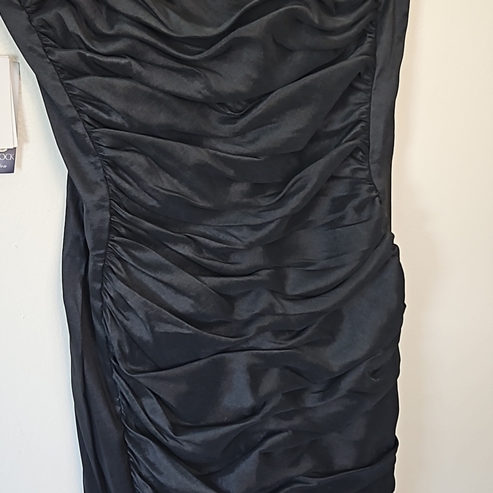 Jessica McClintock Black Lace One Shoulder Dress Size 12 NWT - Picture 3 of 9